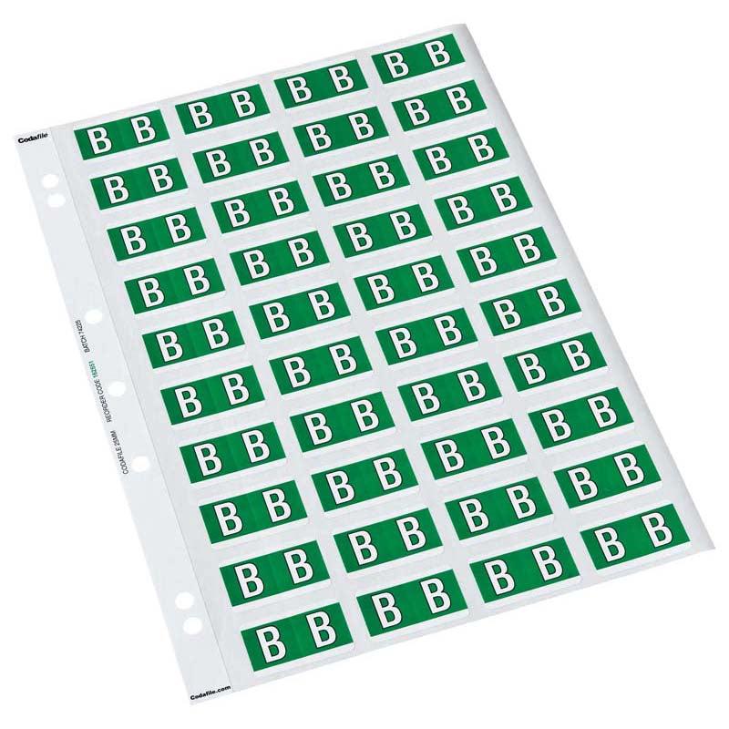 B - Codafile Labels 25mm - Pack of 5 Sheets
