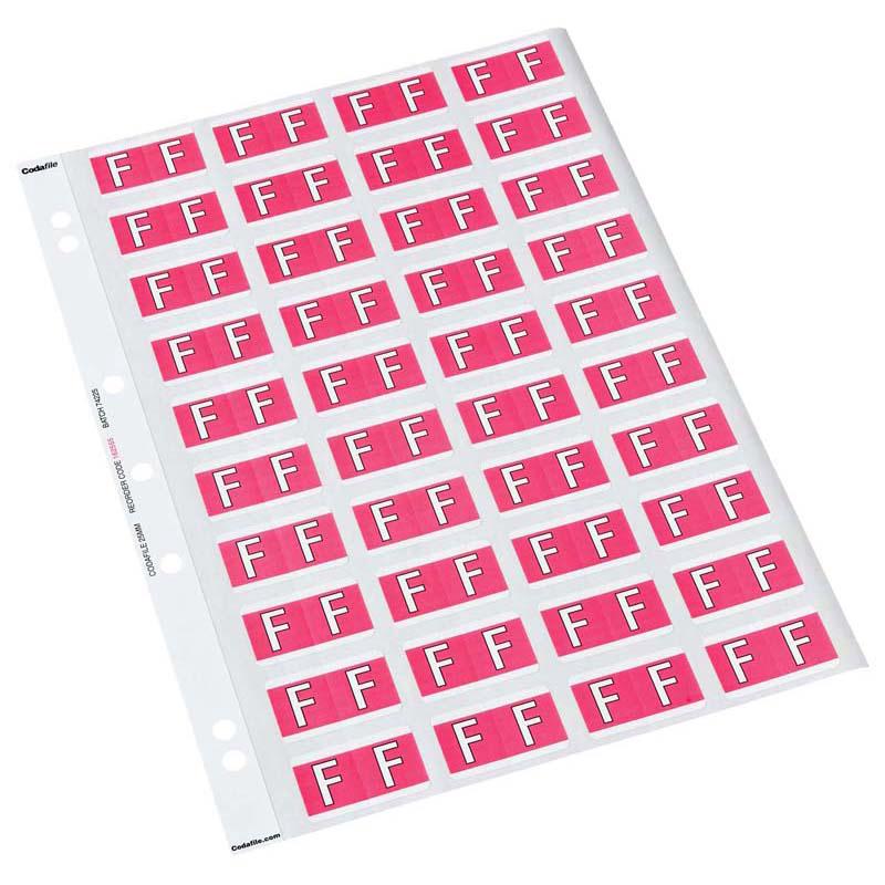 F - Codafile Labels 25mm - Pack of 5 Sheets