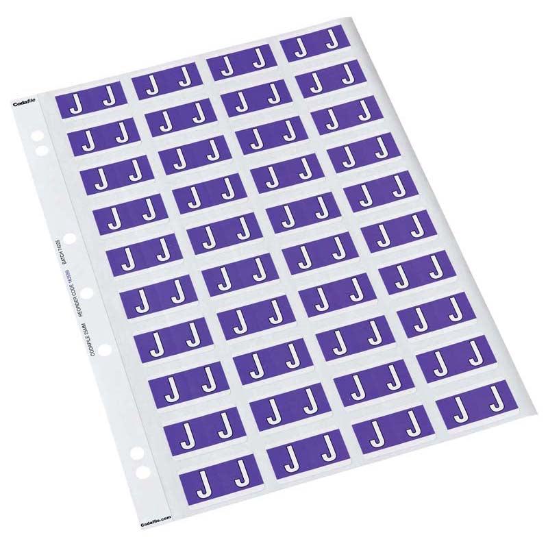 J - Codafile Labels 25mm - Pack of 5 Sheets