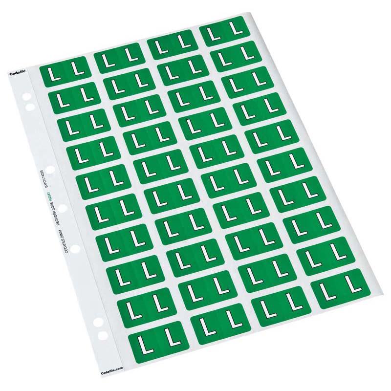 L - Codafile Labels 25mm - Pack of 5 Sheets