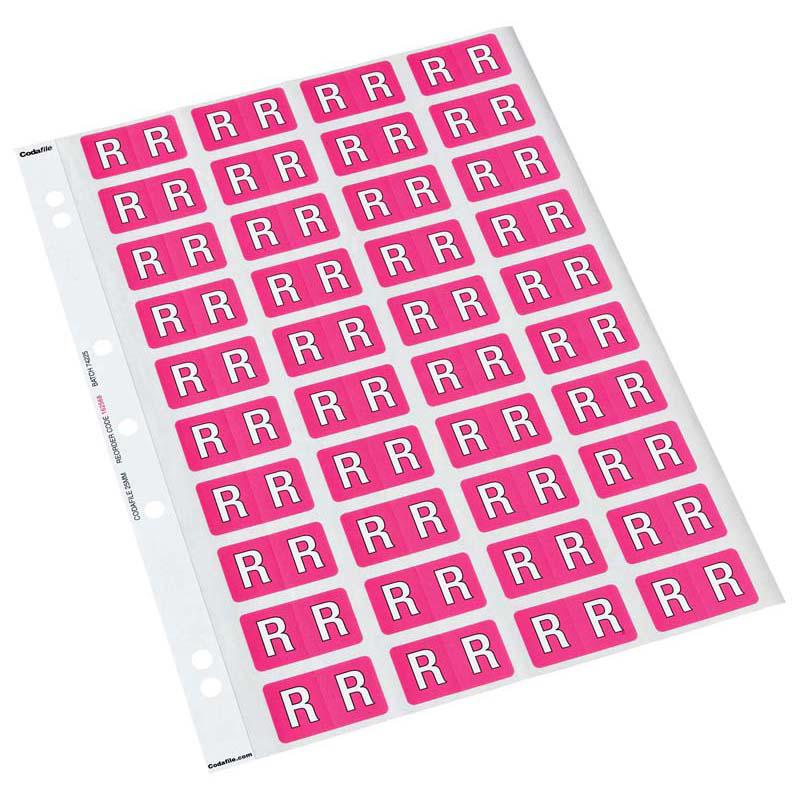 R - Codafile Labels 25mm - Pack of 5 Sheets