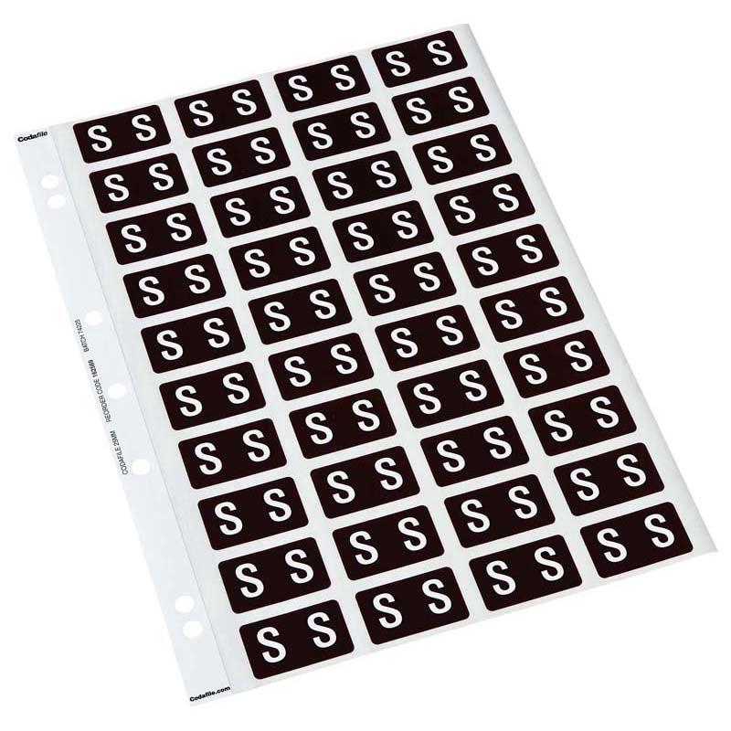 S - Codafile Labels 25mm - Pack of 5 Sheets