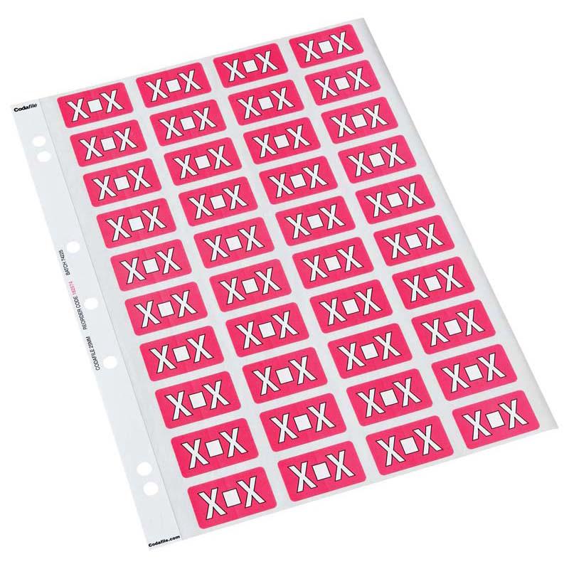 X - Codafile Labels 25mm - Pack of 5 Sheets