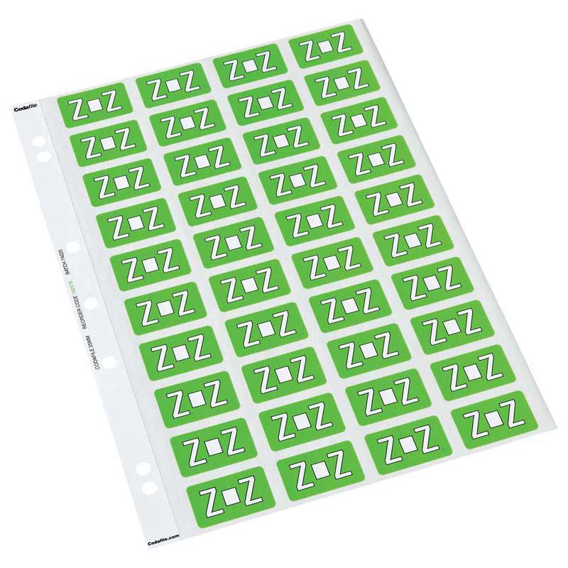 Z - Codafile Labels 25mm - Pack of 5 Sheets