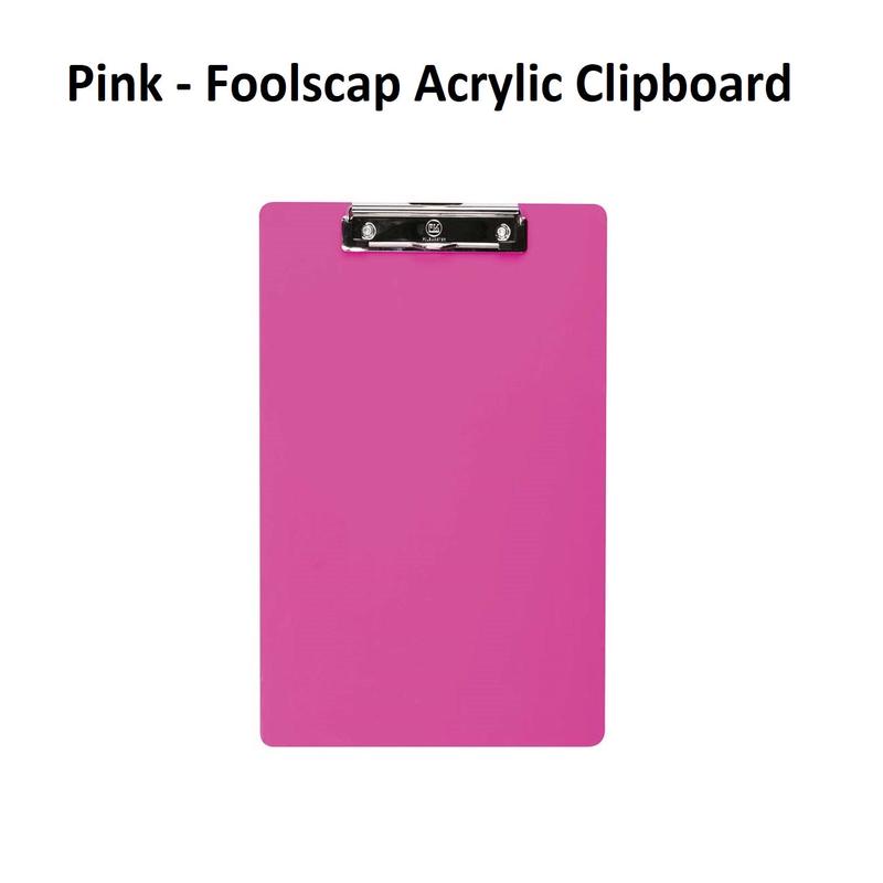 Pink - Foolscap Acrylic Clipboard