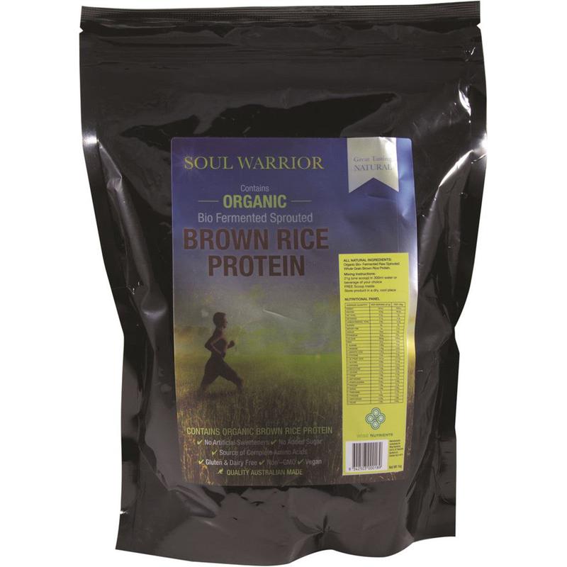 Wise Nutrients Protein Plus L-Carnitine Soul Warrior Organic Brown Rice Protein 1kg Natural