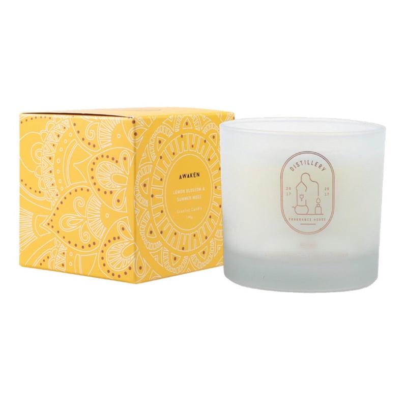 DISTILLERY FRAGRANCE HOUSE Soy Candle 190g Awaken (Lemon Blossom & Summer Moss)