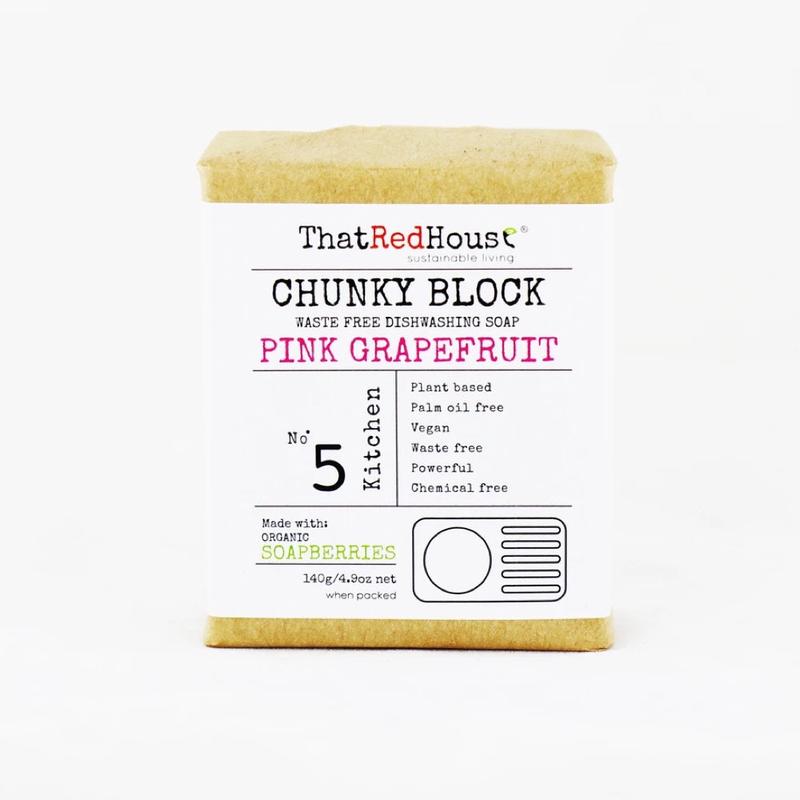 THAT RED HOUSE Chunky Block Dishwashing Soap Pink Grapefruit 140g