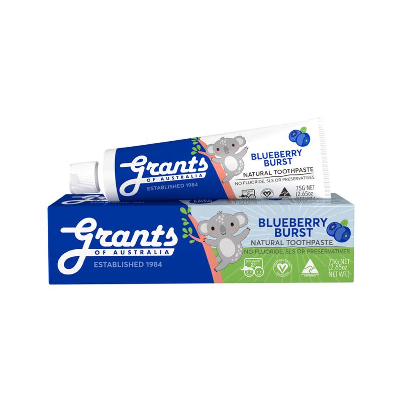 Grants Natural Toothpaste Kids Blueberry Burst Fluoride free 75g