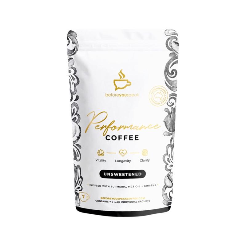 BEFORE YOU SPEAK Performance Coffee Unsweetened 4.5g x 7 Pack