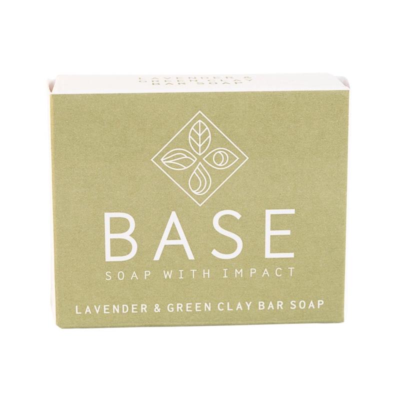 BASE (Soap With Impact) Soap Bar Lavender & Green Clay 120g (boxed)