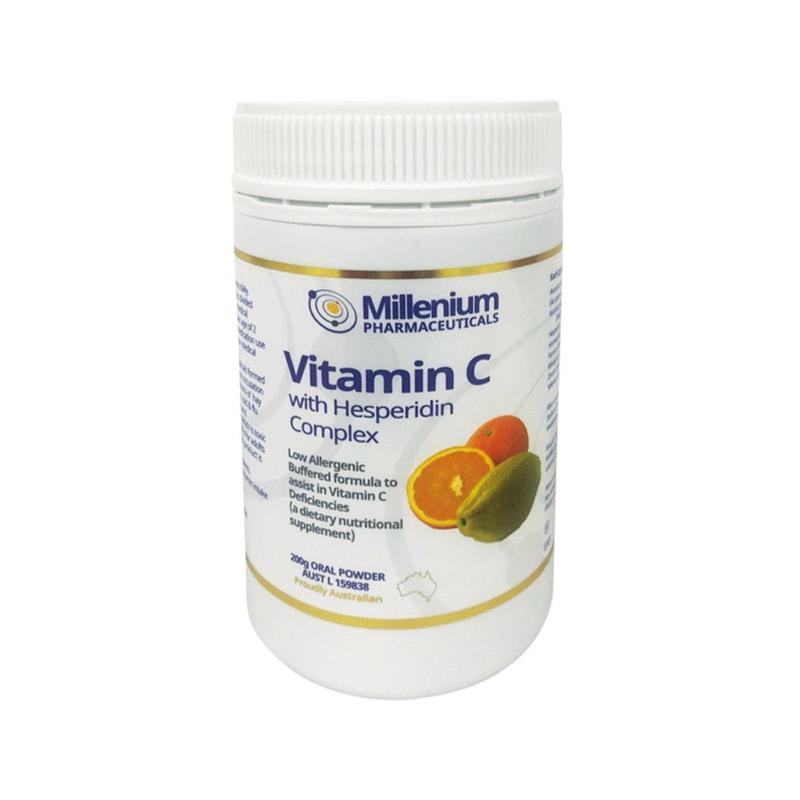 Millenium Pharmaceuticals White Vitamin C with Hesperidin Complex Oral Powder 200g