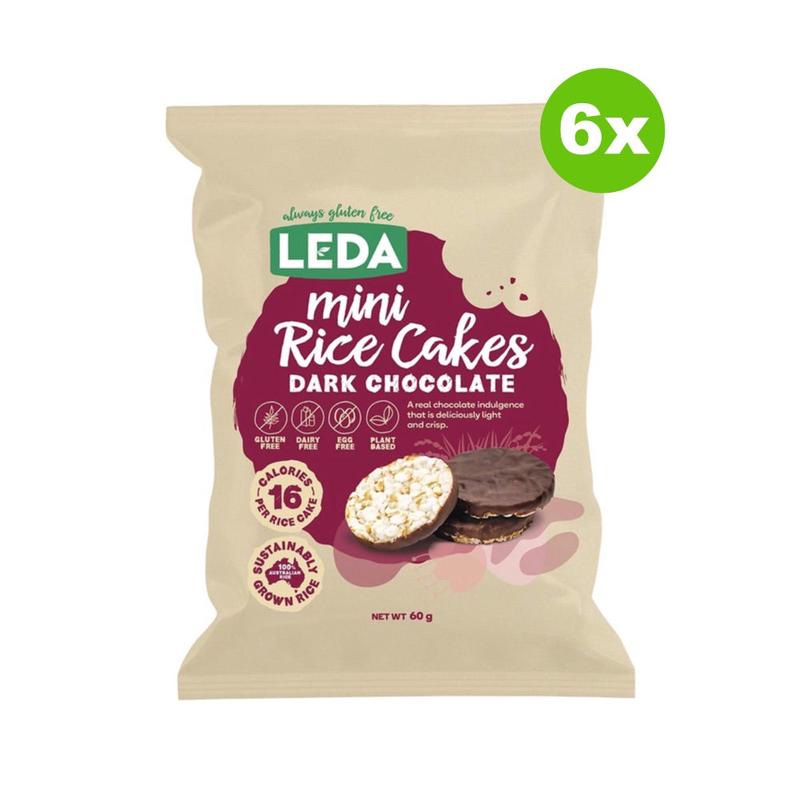 LEDA MINI RICE CAKES 6x60g Dark Chocolate