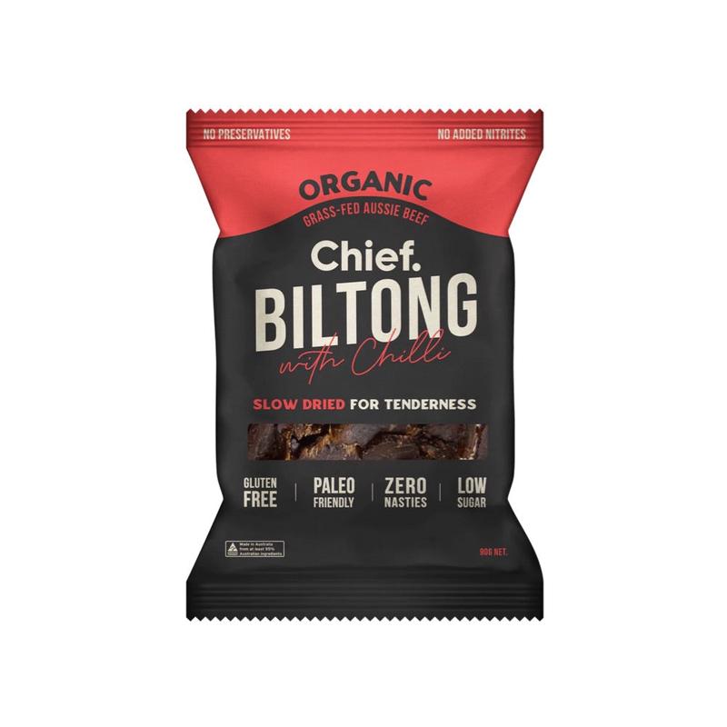 CHIEF BARCollagen Grass Fed Biltong Beef & Chilli 6x90g