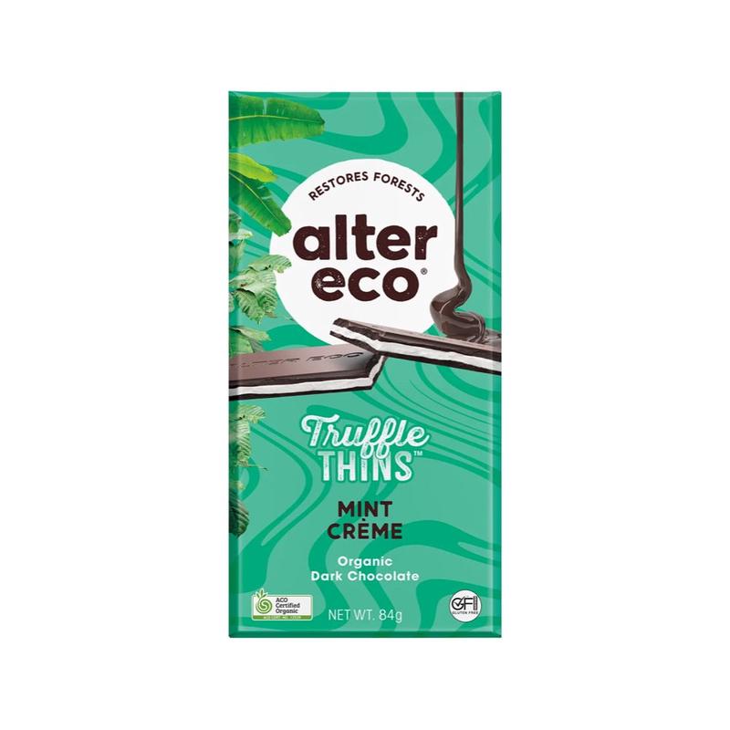 ALTER ECO Chocolate Organic Mint Creme Dark Truffle Thins 84g