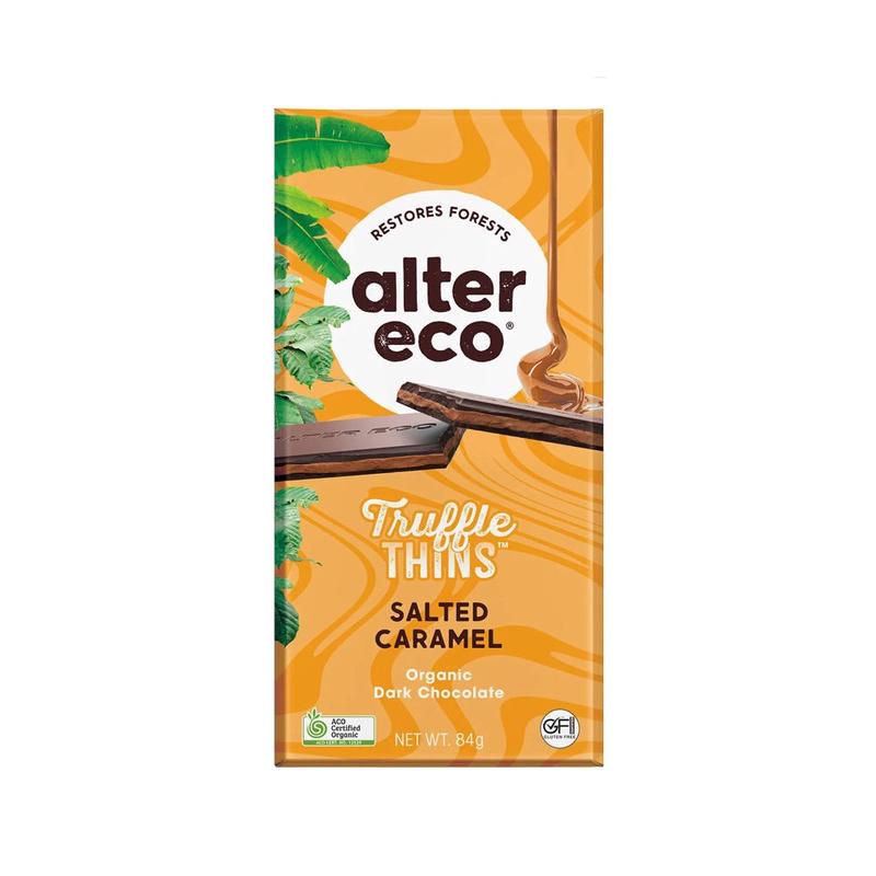 ALTER ECO Chocolate Organic Salted Caramel Dark Truffle Thins 84g