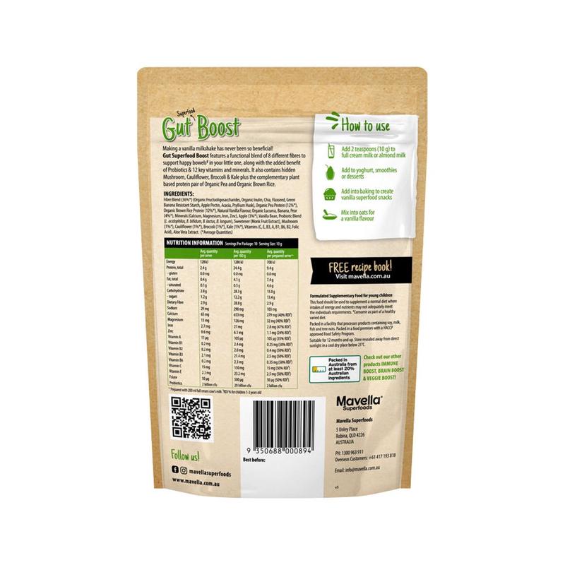 MAVELLA Superfoods Gut Superfood Smoothie Boost Vanilla 250g