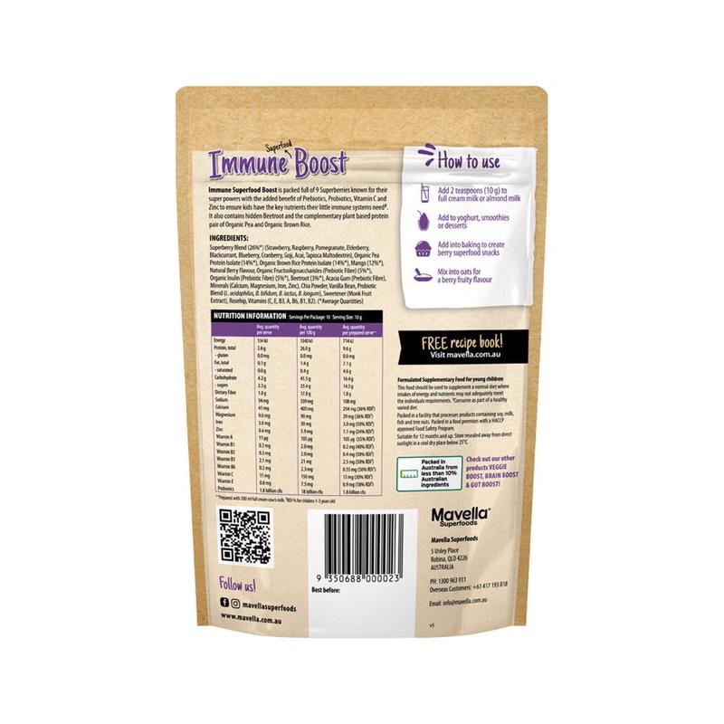 MAVELLA Superfoods Immune Superfood Smoothie Boost Berry 250g