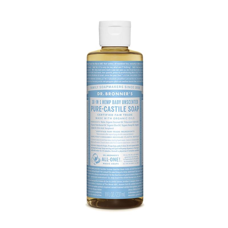 DR BRONNER'S Pure-Castile Baby Unscented Liquid Soap Hemp 18-in-1 237ml