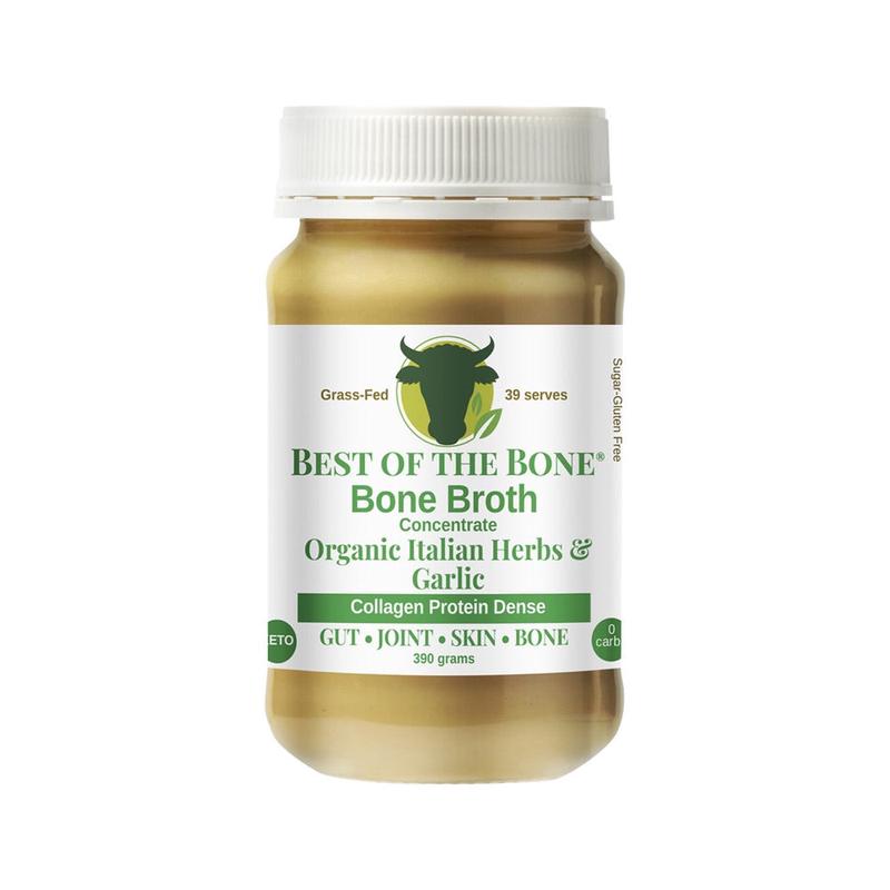 Best of the Bone Bone Broth Beef Concentrate Organic Italian Herbs & Garlic 390g
