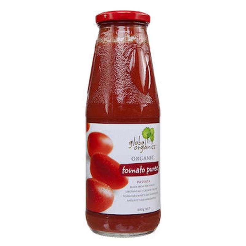 GLOBAL ORGANICS Organic Tomato Passata Puree Glass Jar 680g