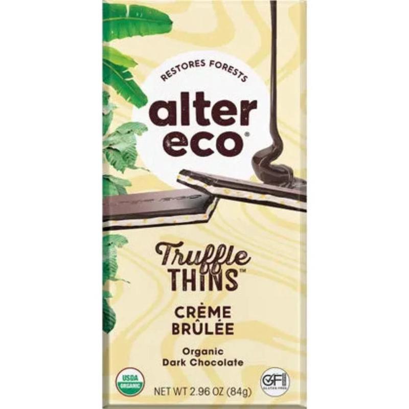 ALTER ECO Chocolate Organic Creme Brulee Dark Truffle Thins 84g