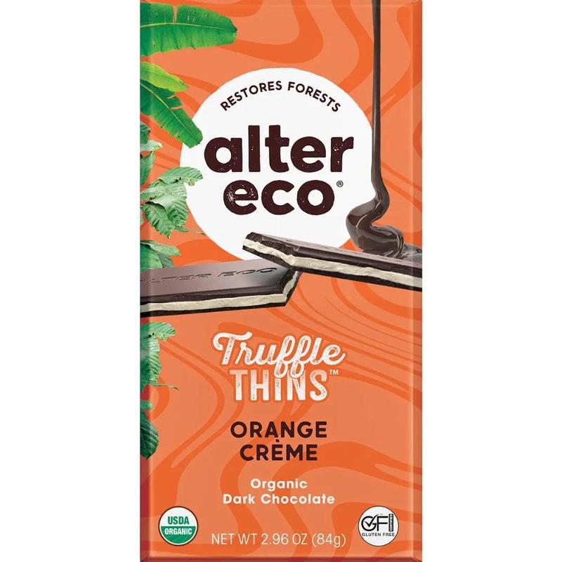 ALTER ECO Chocolate Organic Orange Creme Dark Truffle Thins 84g