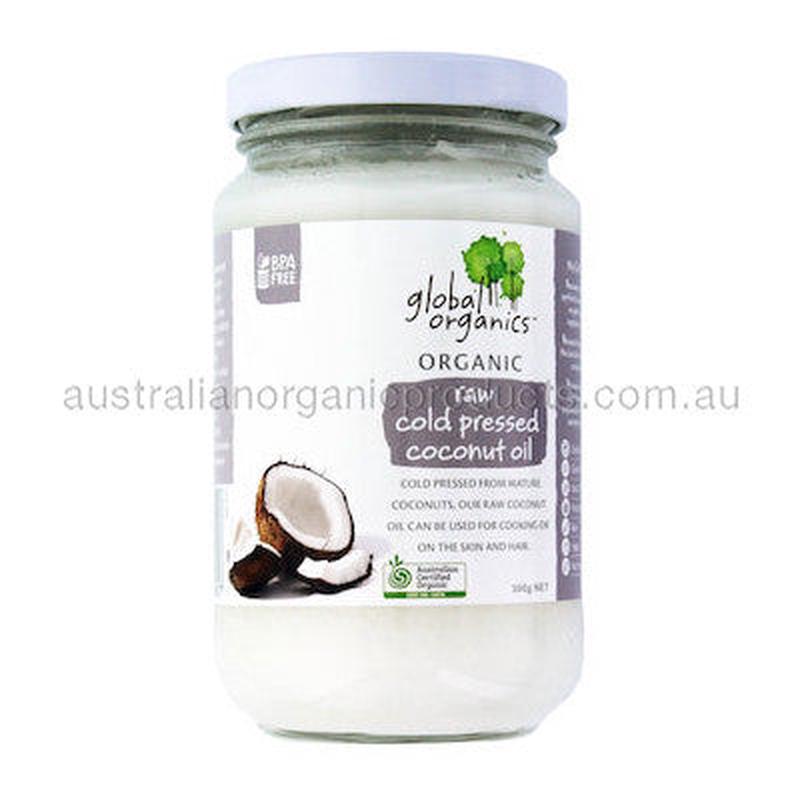 GLOBAL ORGANICS Organic Coconut Oil Raw Cold Pressed 300g