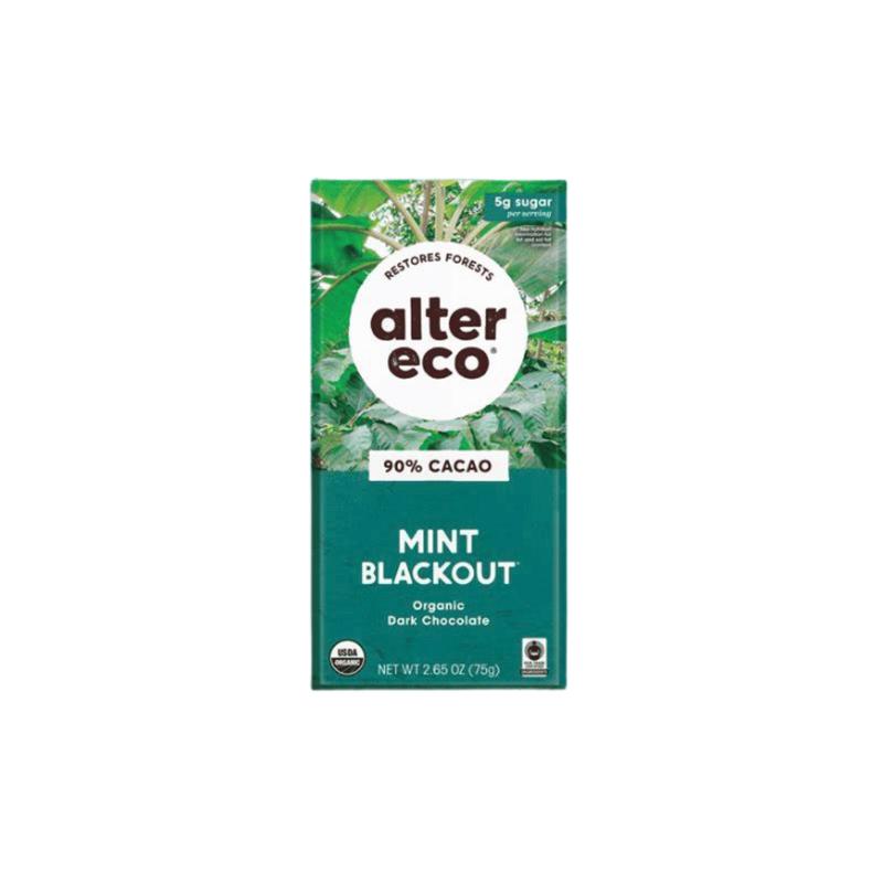 ALTER ECO Organic Dark Mint Blackout Chocolate 75g