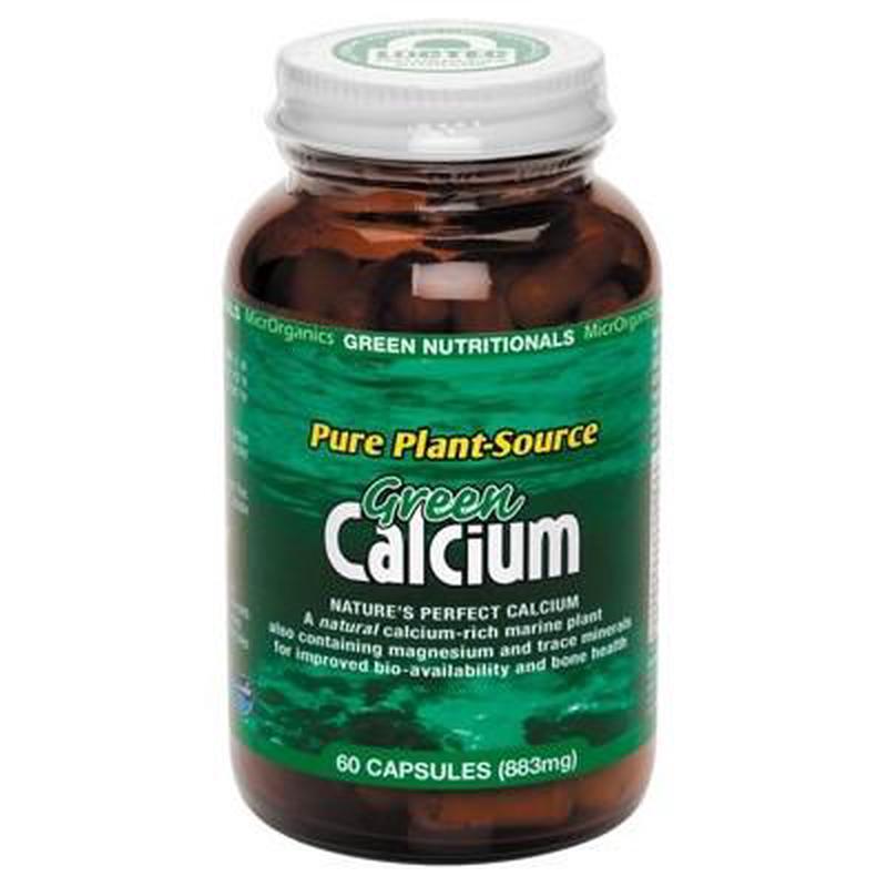 GREEN NUTRITIONALS Organic Green Calcium (Pure Plant Source) 60 Capsules (883mg)