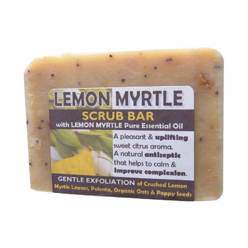 HARMONY SOAPWORKS Organic Lemon Myrtle Scrub Bar Soap 140g