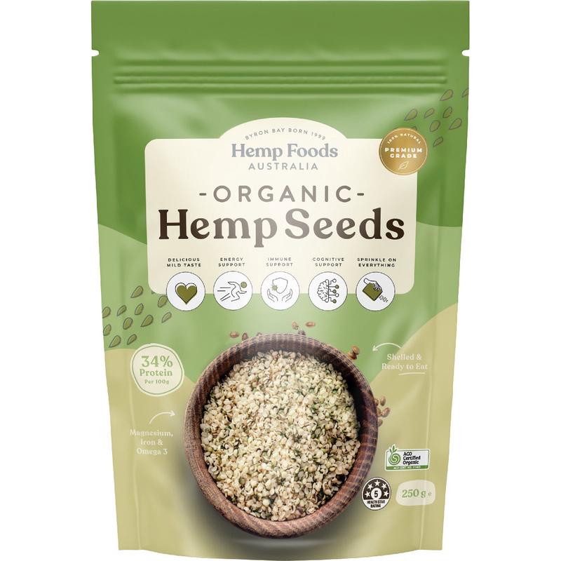 HEMP FOODS AUSTRALIA Organic Hemp Seeds Hulled 250g