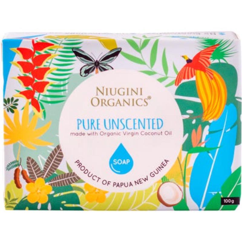 NIUGINI ORGANICS Coconut Oil Soap Pure (Unscented) - 100g