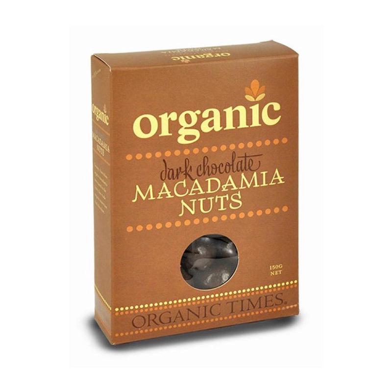 ORGANIC TIMES Dark Chocolate Macadamia Nuts - 150g