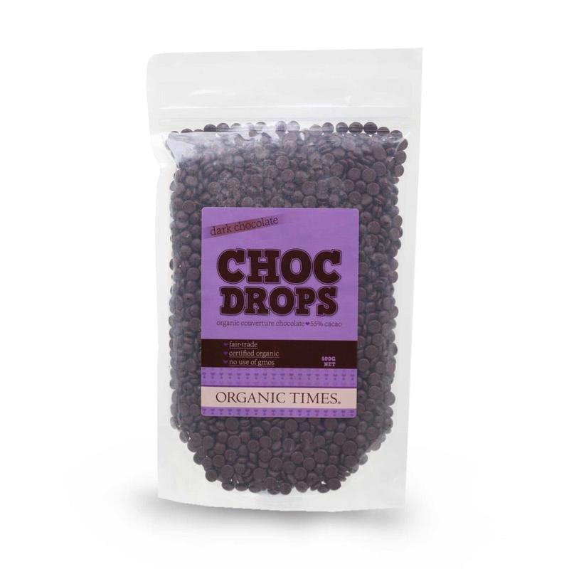 ORGANIC TIMES Choc Drops Dark Couverture Drops - 500g