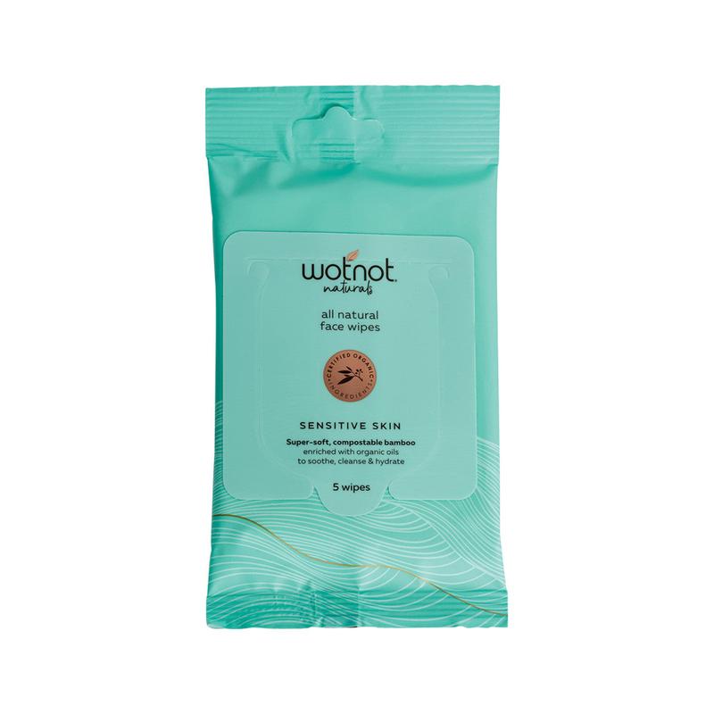 WOTNOT Organic Facial Wipes Sensitive Skin (5 Pack)