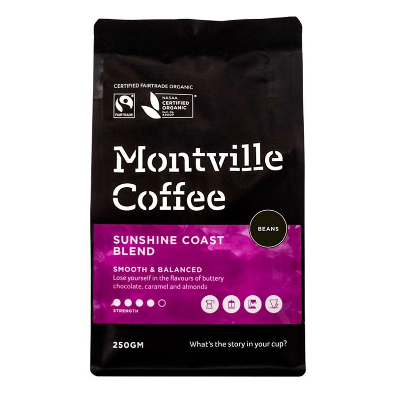 Montville Coffee Organic Sunshine Coast Blend Beans 250g