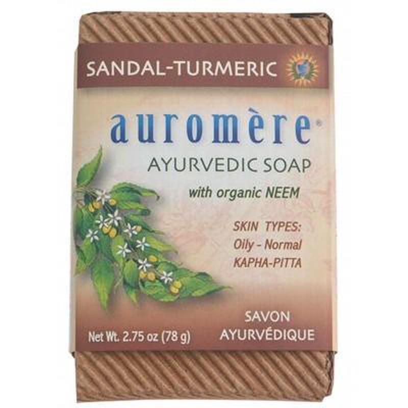 AUROMERE Neem Soap Ayurvedic Sandal-Turmeric 78g