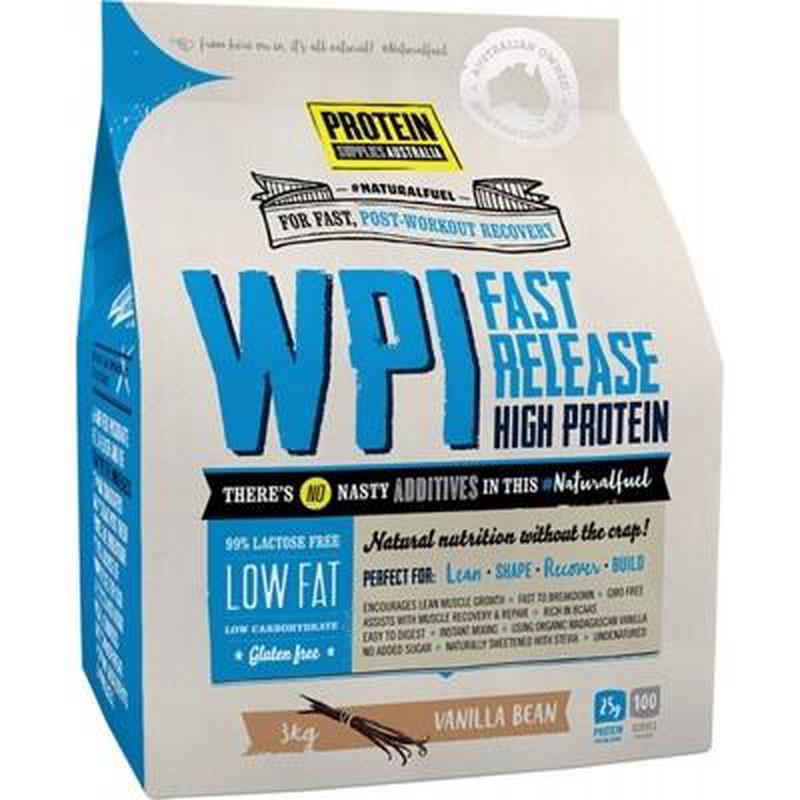 PROTEIN SUPPLIES AUST. WPI (Whey Protein Isolate) Vanilla Bean 3kg