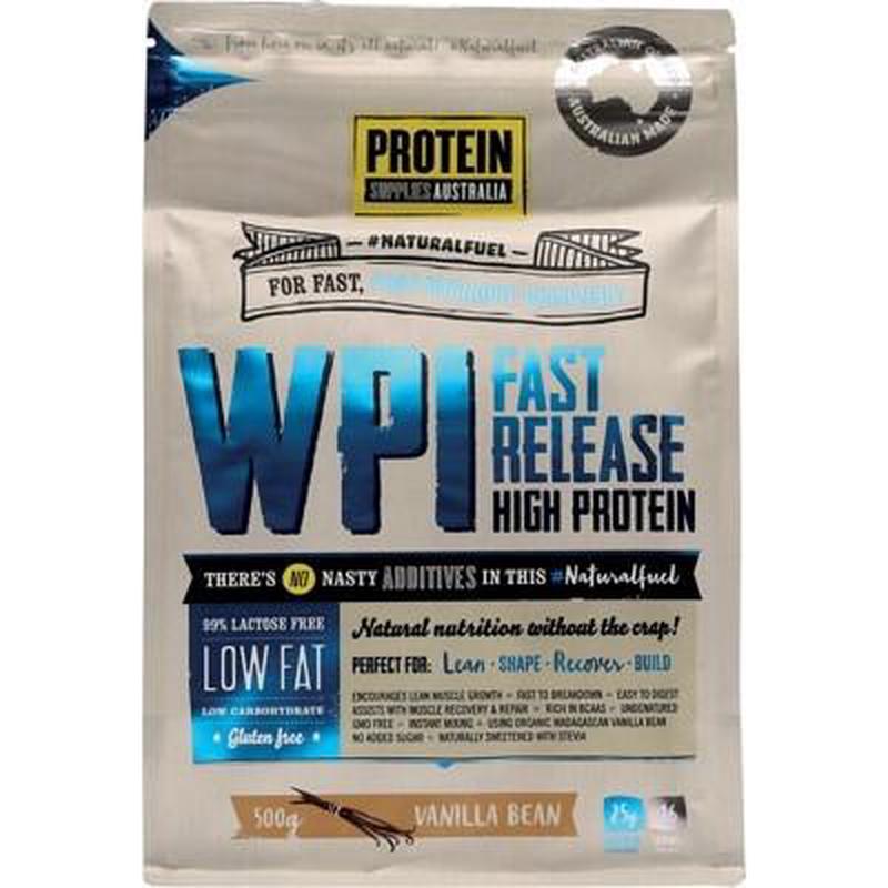 PROTEIN SUPPLIES AUST. WPI (Whey Protein Isolate) Vanilla Bean 500g