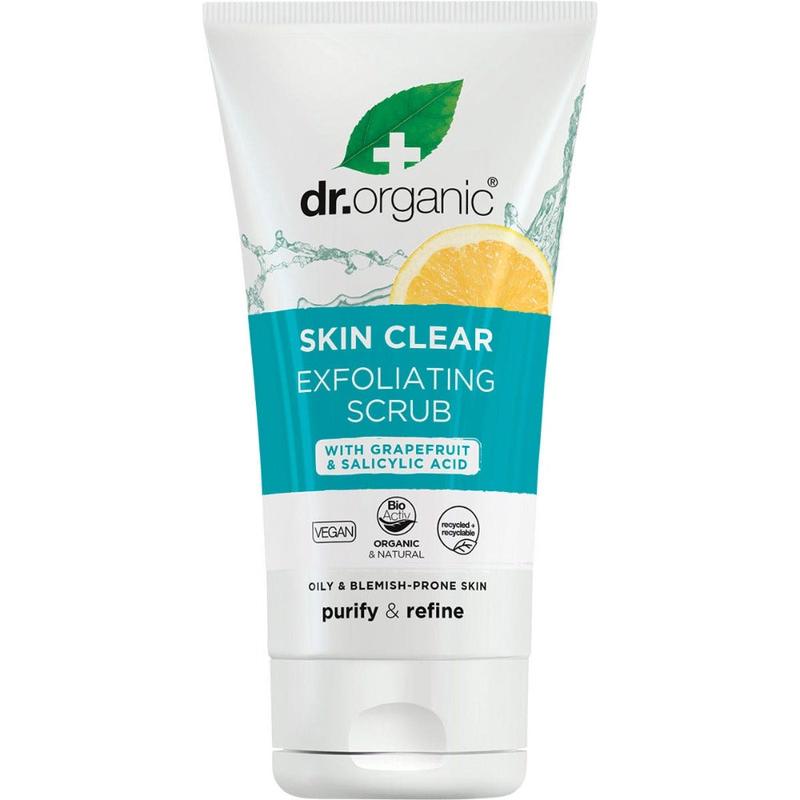 DR ORGANIC Exfoliating Face Scrub Skin Clear - Organic with Tea Tree 150ml