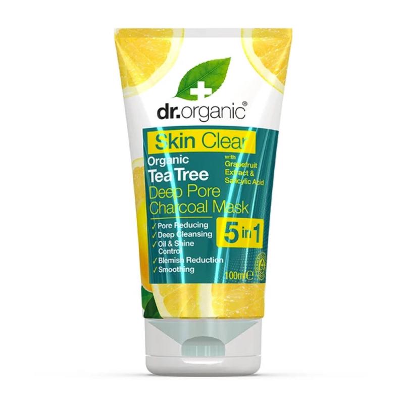 DR ORGANIC Skin Clear Charcoal Mask Deep Pore Tea Tree 100ml