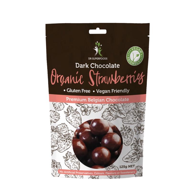 DR SUPERFOODS Strawberries Organic - Dark Chocolate - 125g