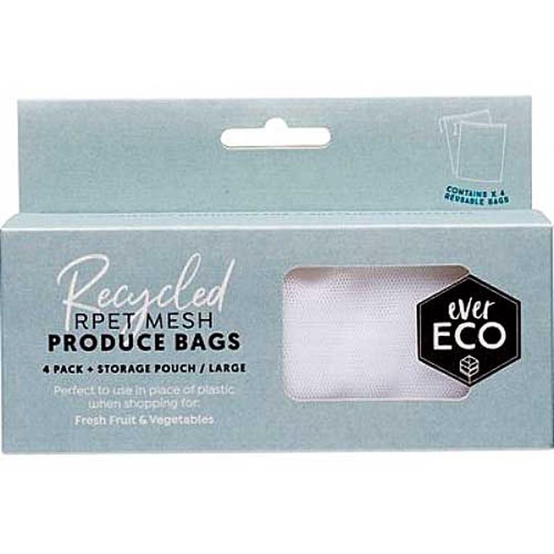 Ever Eco Reusable Produce Bags 4 Pack + Storage Pouch