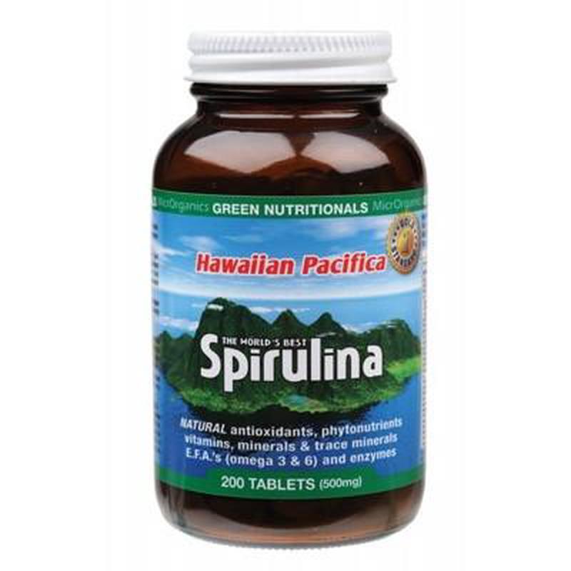 GREEN NUTRITIONALS Spirulina Tablets Hawaiian Pacifica (500mg) 200