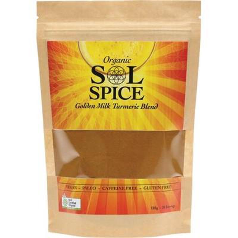 SOL SPICE Organic Golden Milk Turmeric Blend 130g