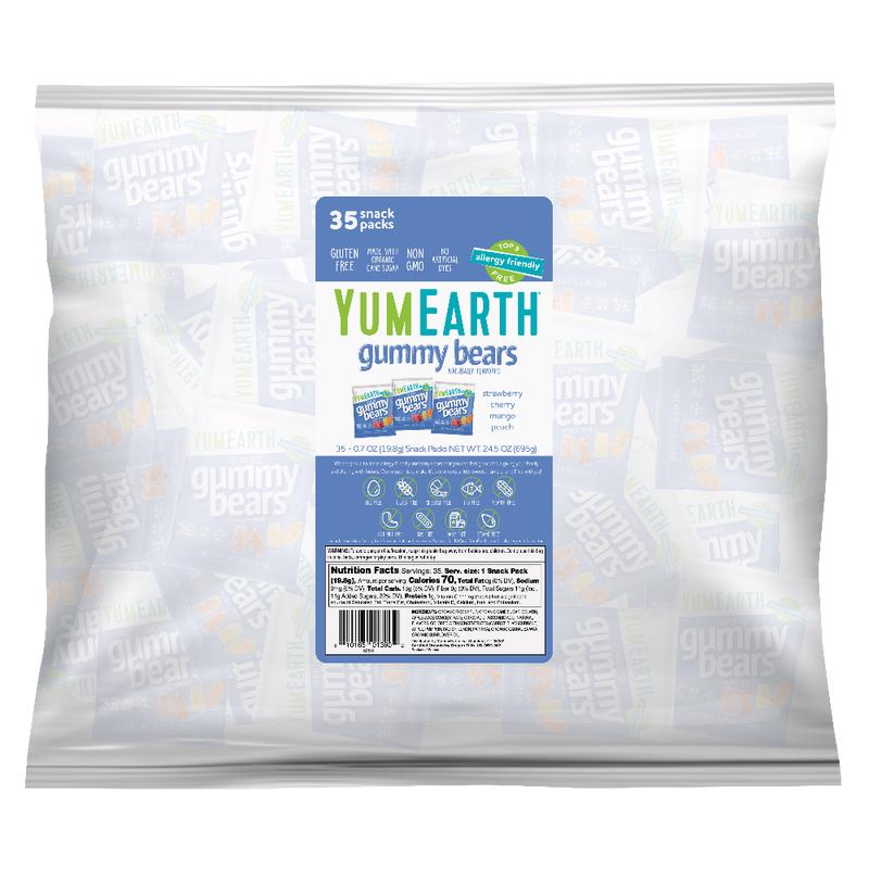 YUMEARTH Organic Gummy Bears 35 Snack Pack Refill Bag