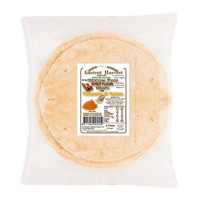 ANCIENT HARVEST Organic Spelt & Chick Pea with Turmeric Wraps 220g