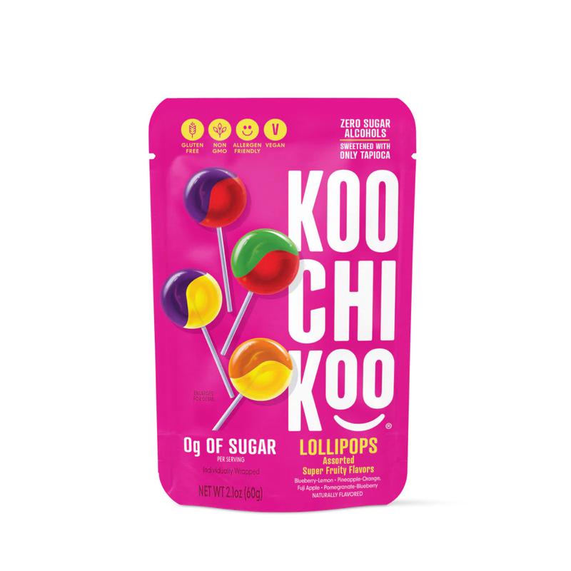 KOOCHIKOO No Sugar Lollipops 4 Flavours 60g