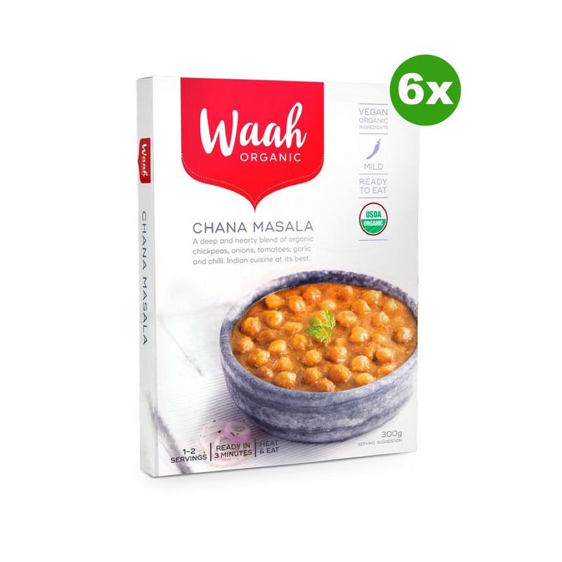 WAAH ORGANIC Indian Meal Chana Masala 300g x6 BULK